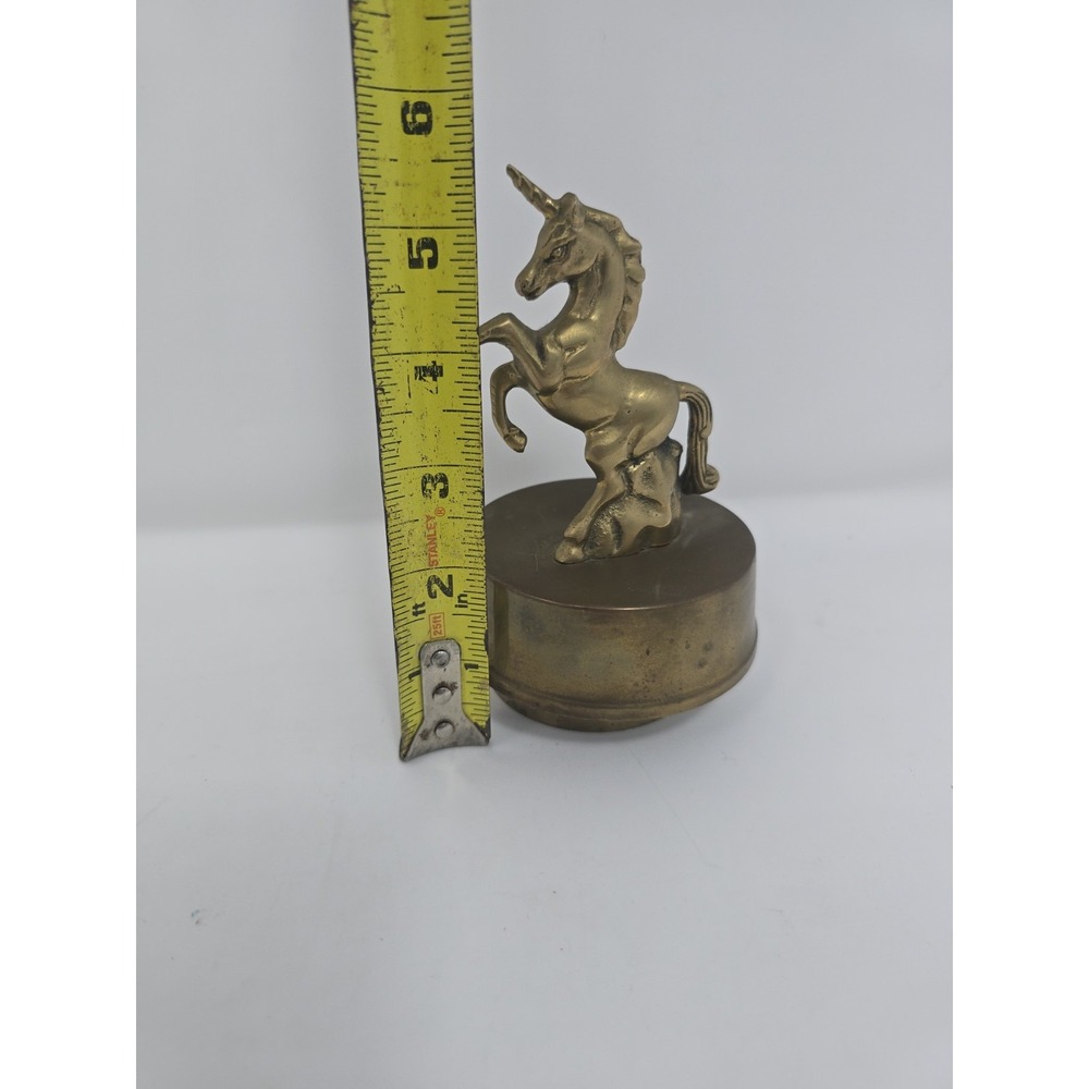 Vintage Brass Unicorn Music Figurine By Flambo plays The Impossible Dream - Picture 7 of 7